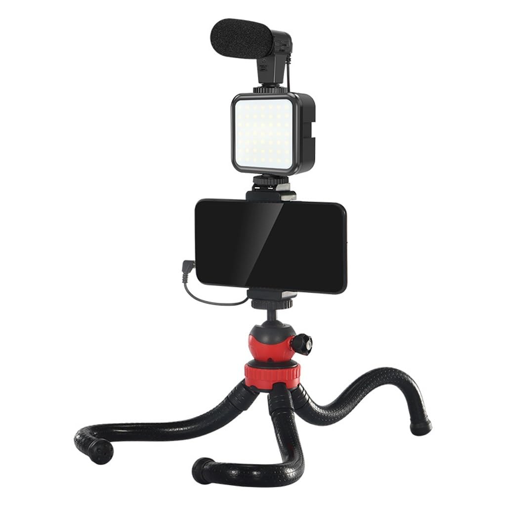 GFHSKRPL Octopus Tripod Microphone Fill Light Vlog Set Mobile Video Shooting
