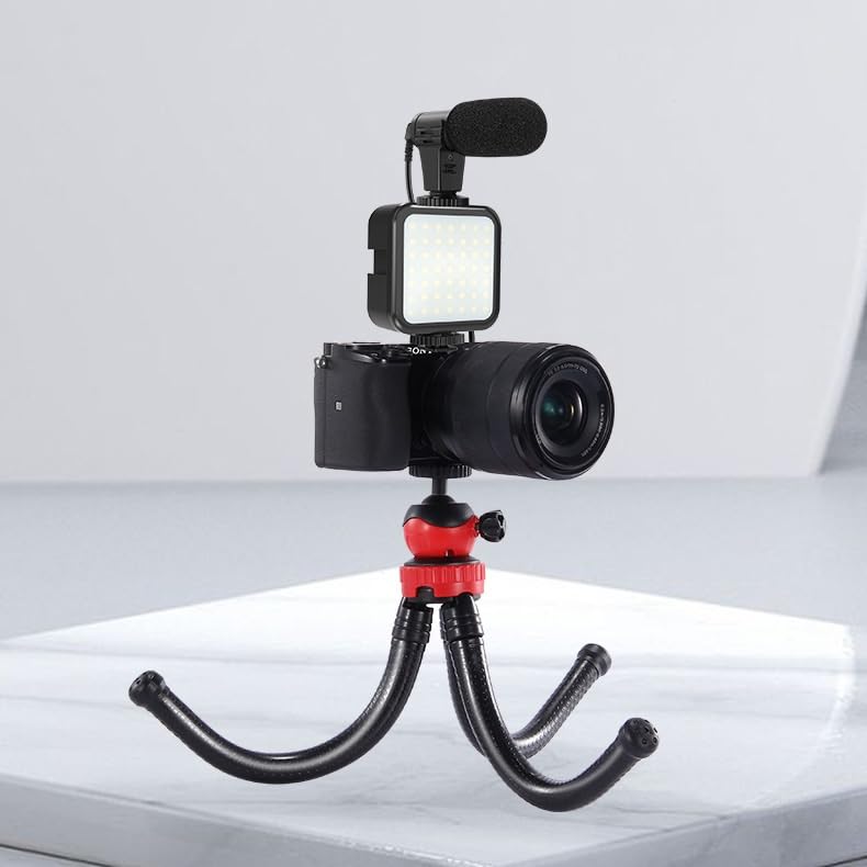 GFHSKRPL Octopus Tripod Microphone Fill Light Vlog Set Mobile Video Shooting