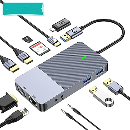 USB 3.0 Triple Display Docking Station with Dual HDMI & VGA