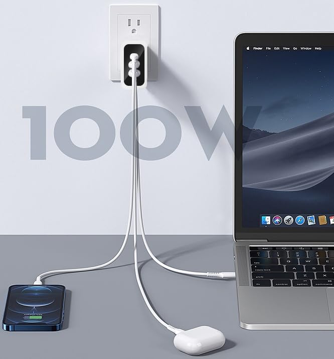67W/100W GaN USB-C Fast Charger with USB-A