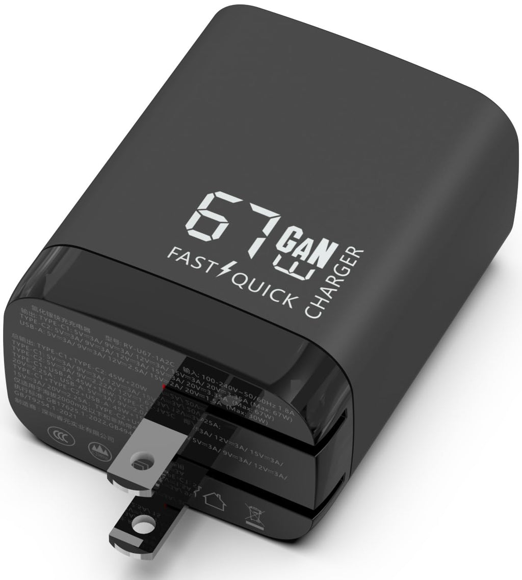 67W/100W GaN USB-C Fast Charger with USB-A