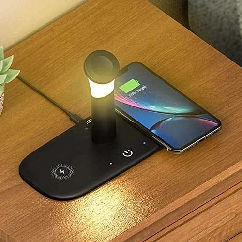 3-in-1 15W Wireless Charging Station with LED Lamp