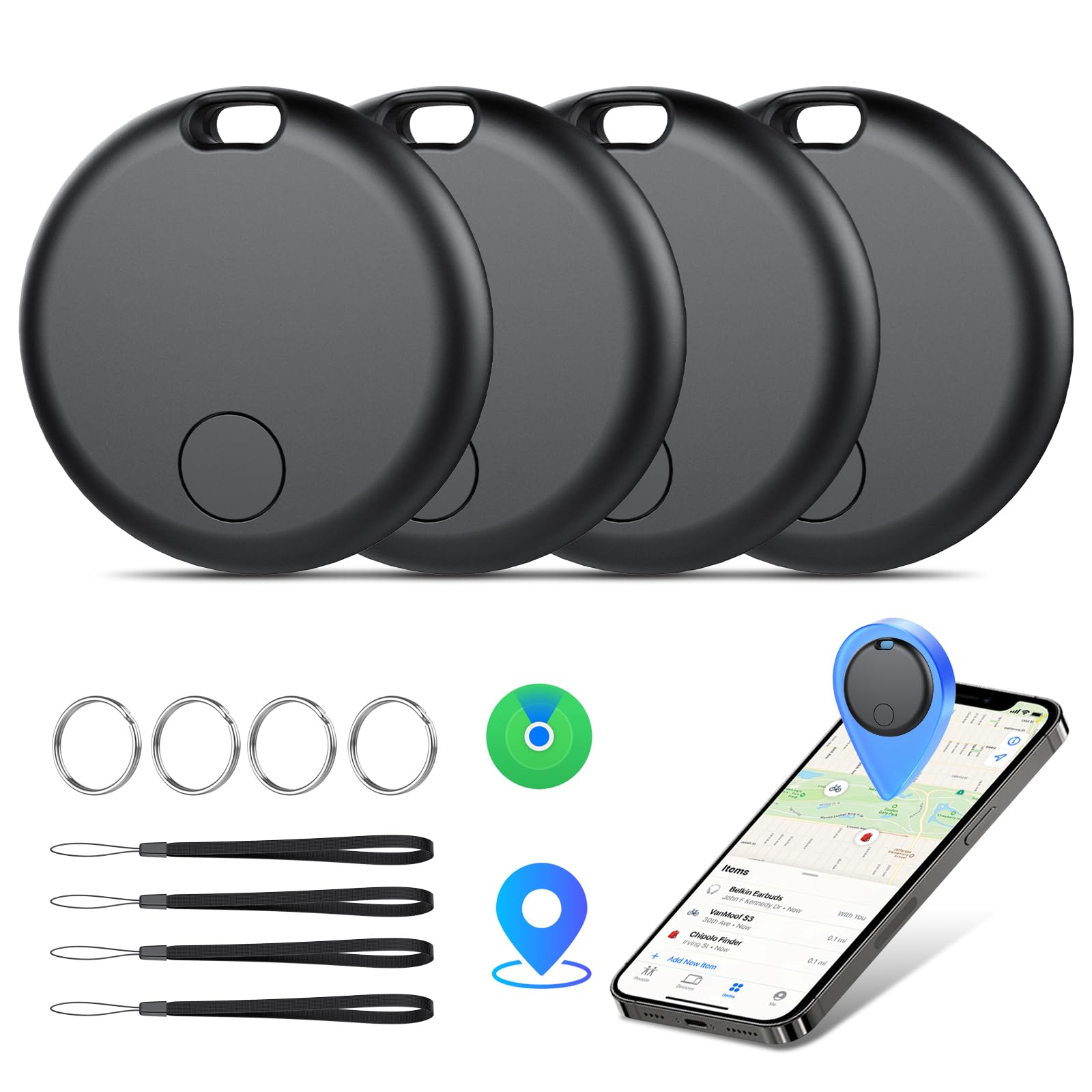 Bluetooth Item Tracker Tags – 4 Pack