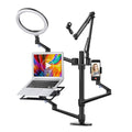 6-in-1 Desktop Streaming Stand with Ring Light & Microphone Mount