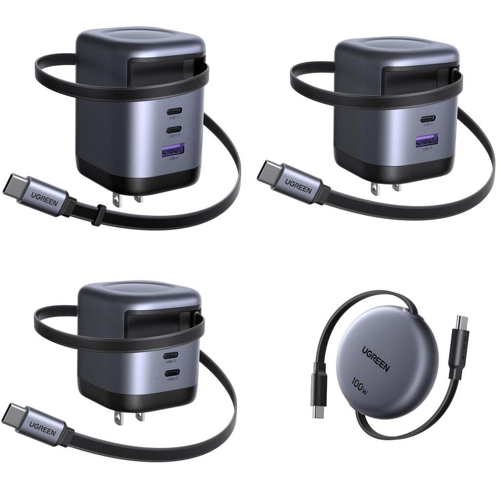Retractable USB-C GaN Charger Kit – 4 Pack