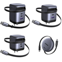 Retractable USB-C GaN Charger Kit – 4 Pack