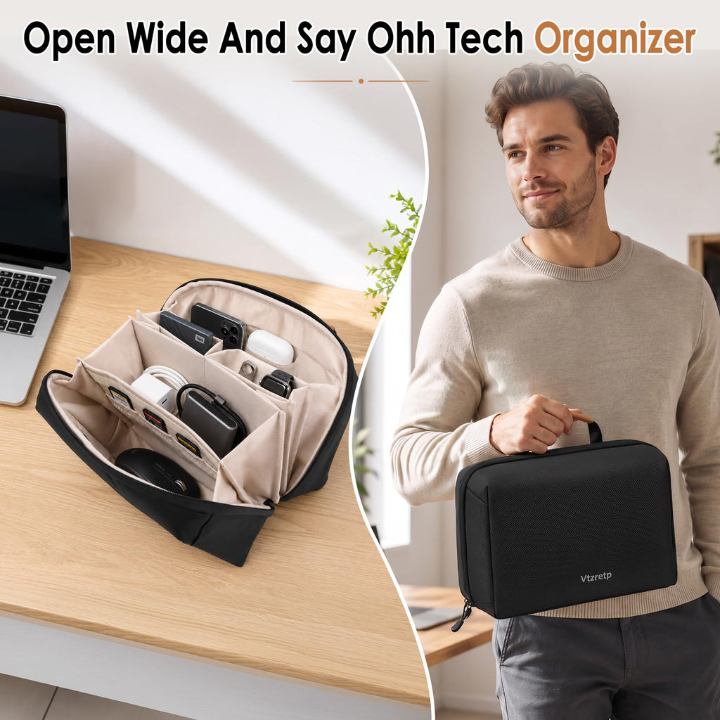 Water-Resistant Electronics Organizer Travel Case