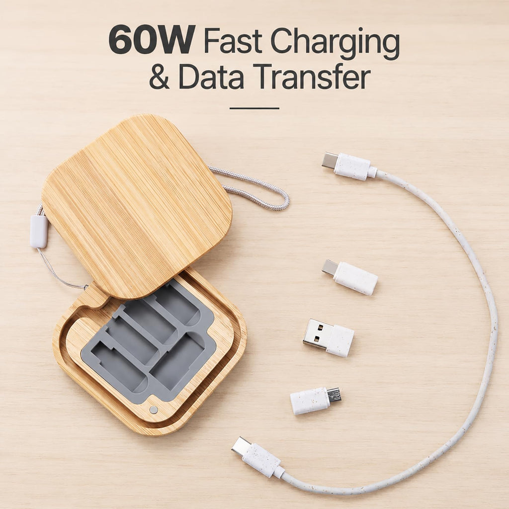 5-in-1 60W Bamboo Fast Charging Cable Kit