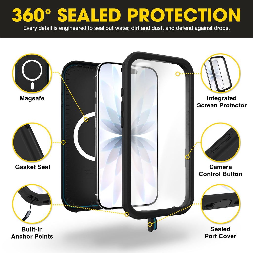 OtterBox iPhone 17 Pro – Frē Waterproof Magsafe Case - Submerge Green