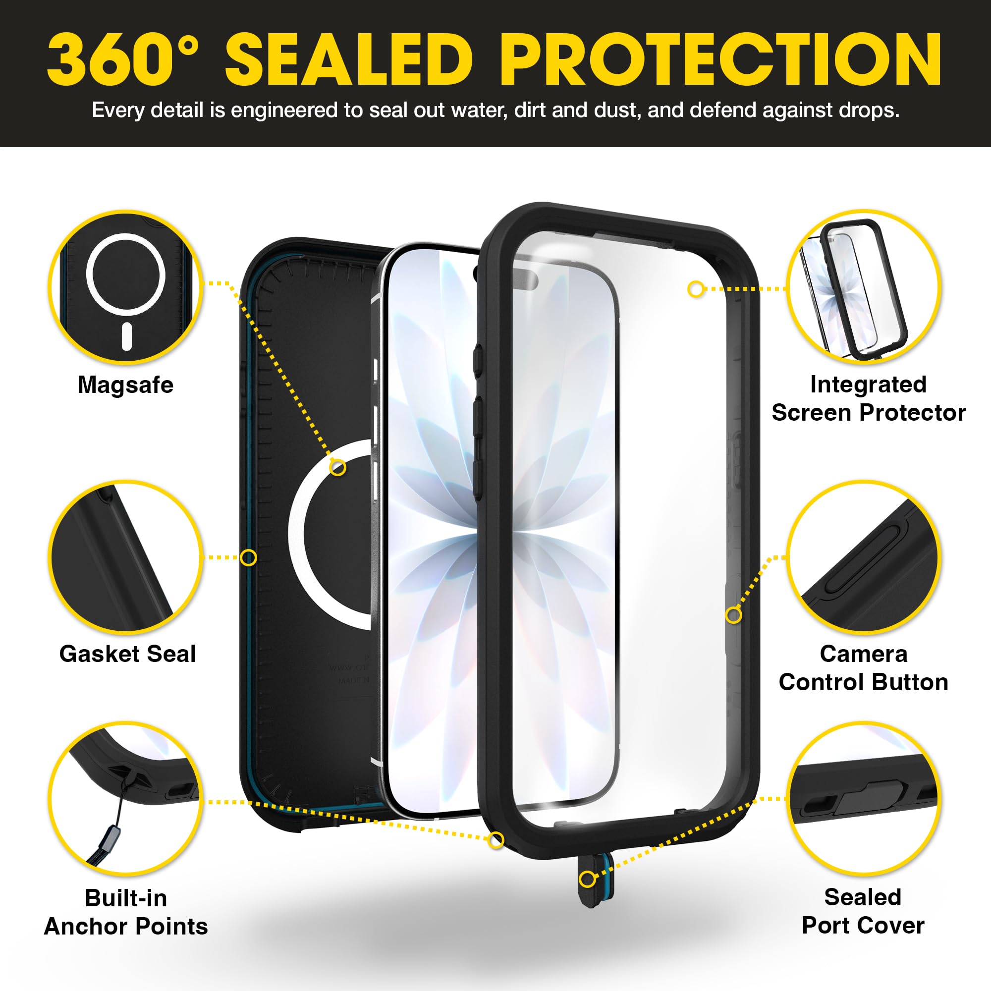 OtterBox iPhone 17 Pro – Frē Waterproof Magsafe Case - Submerge Green