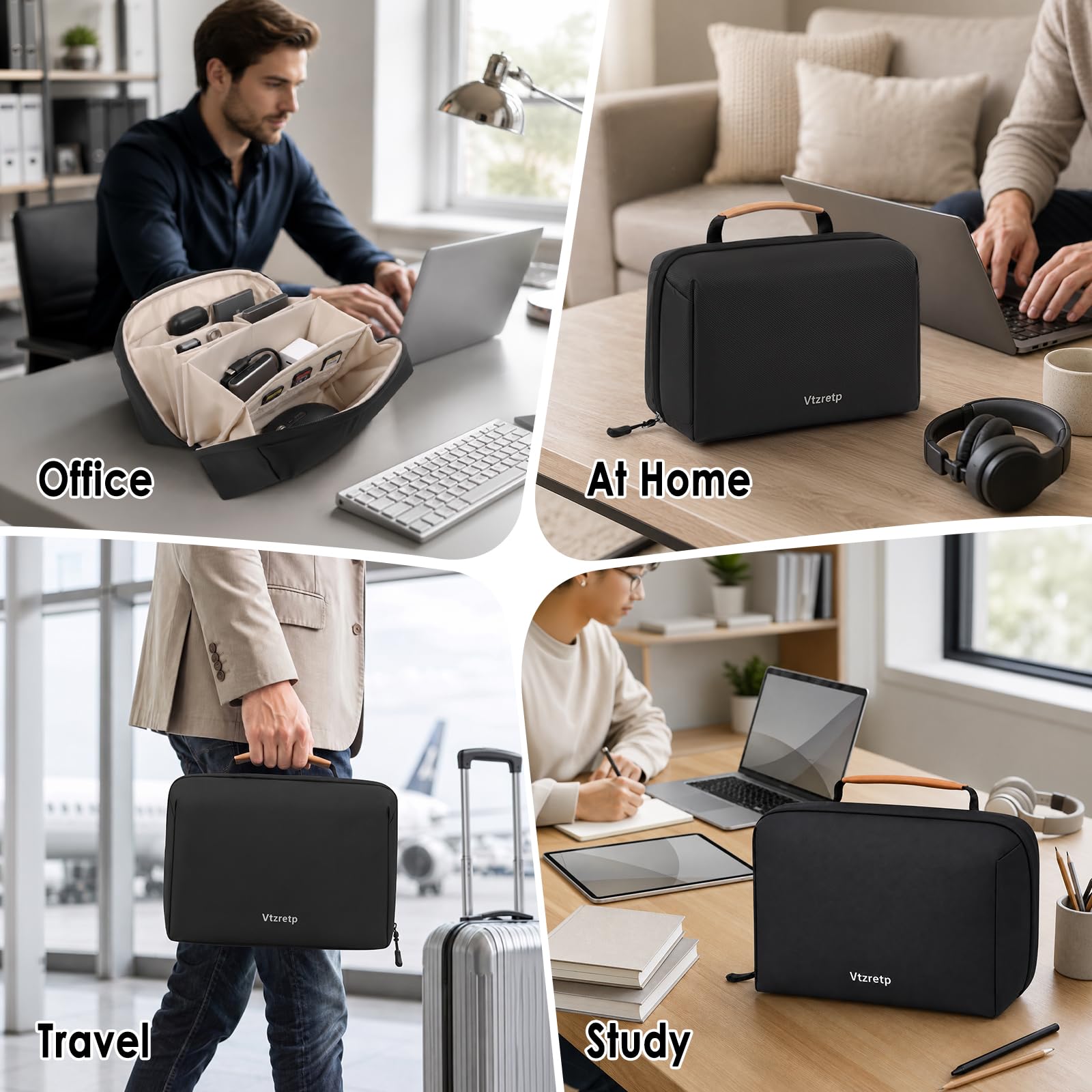 Water-Resistant Electronics Organizer Travel Case