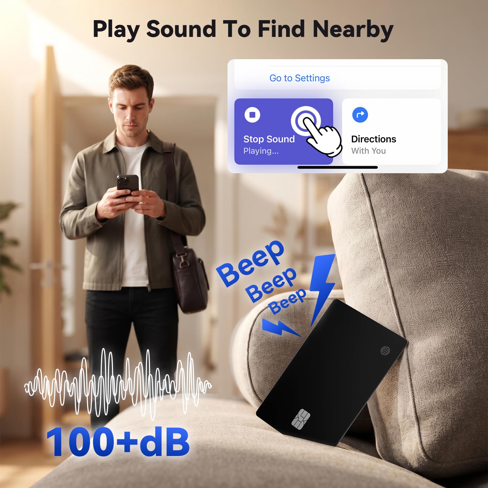 Ultra-Slim Rechargeable Wallet Tracker Card