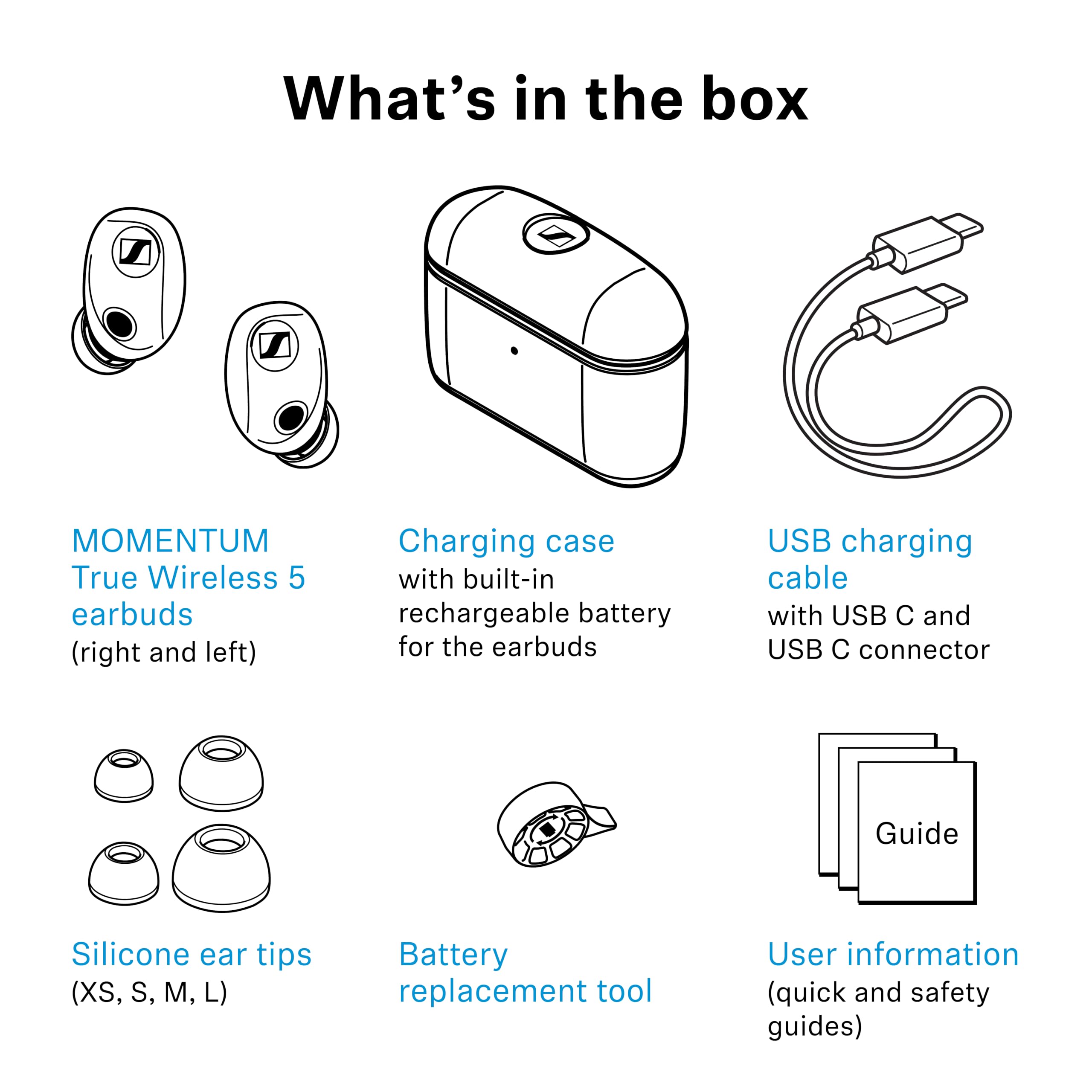 Sennheiser Momentum True Wireless 5 Bluetooth Earbuds, Graphite
