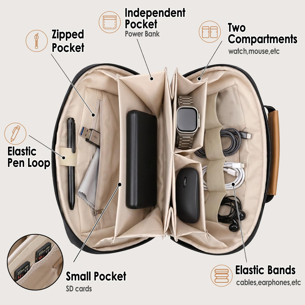 Water-Resistant Electronics Organizer Travel Case