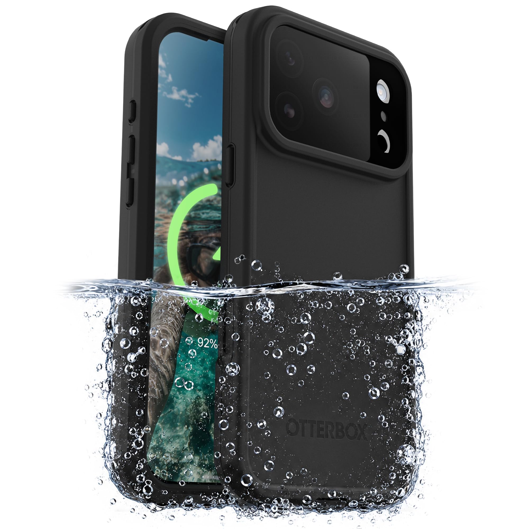 OtterBox iPhone 17 Pro – Frē Waterproof Magsafe Case - Submerge Green