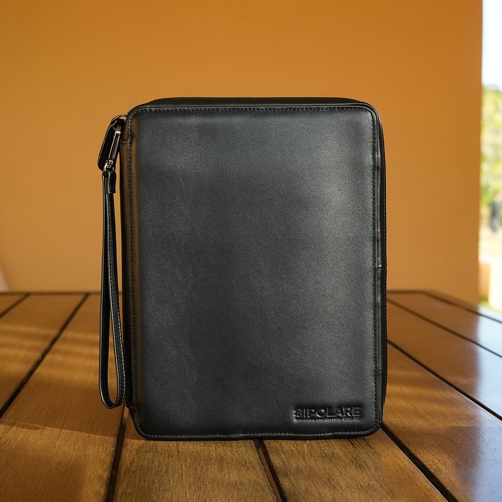 Full Grain Leather Travel Cable Organizer Case