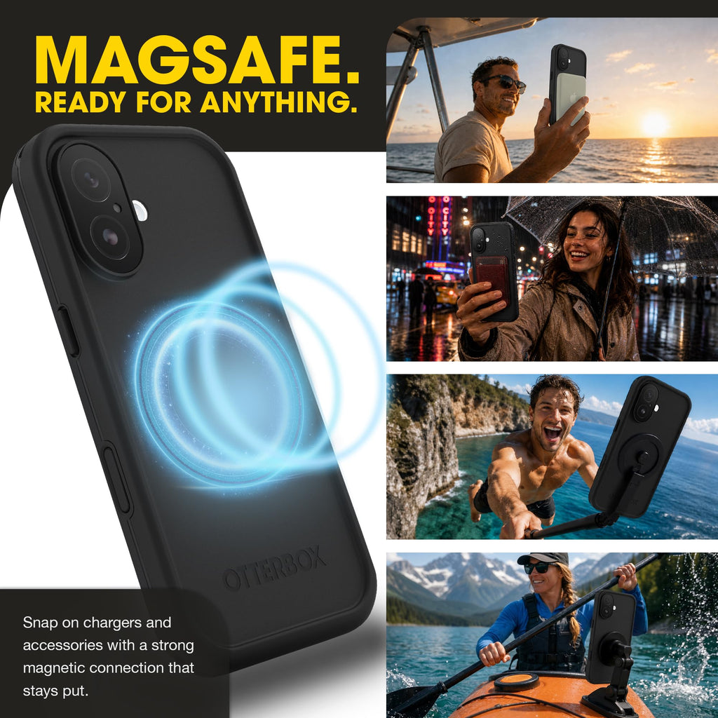 OtterBox iPhone 17 Pro – Frē Waterproof Magsafe Case - Submerge Green