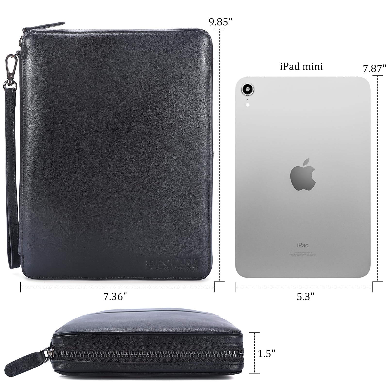 Full Grain Leather Travel Cable Organizer Case